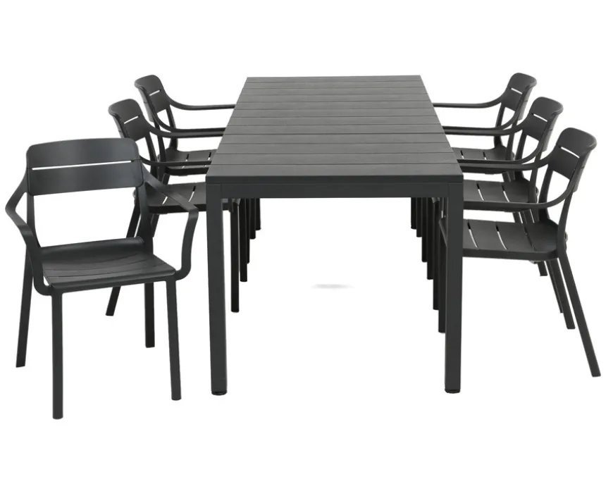 Nardi Rio Cassia Havemøbelsæt 140-210cm - Antracit