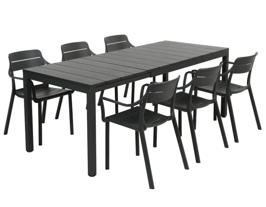 Nardi Rio Cassia Havemøbelsæt 140-210cm - Antracit