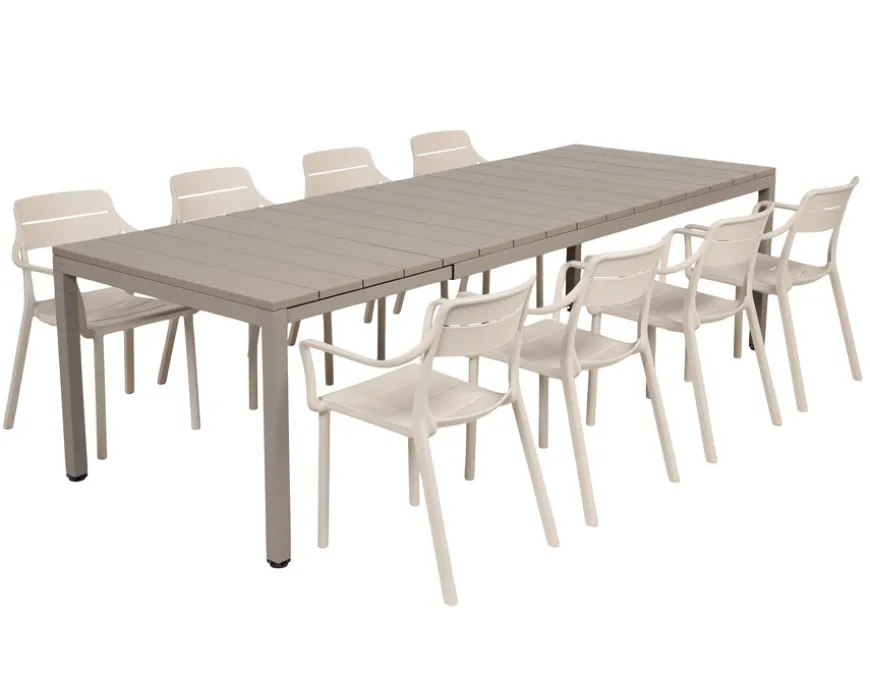 Nardi Rio Cassia Havemøbelsæt 210-280cm - Latte/Sand