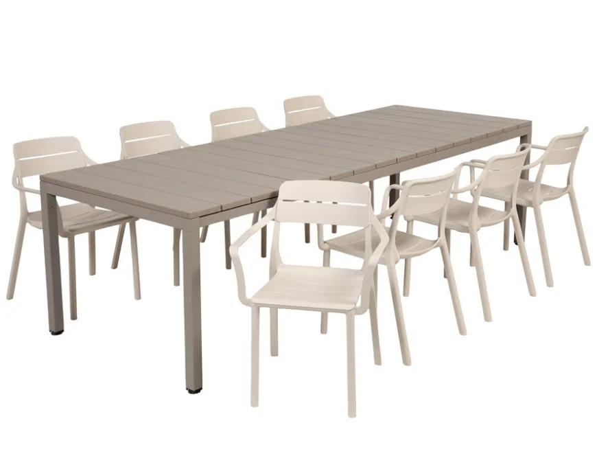Nardi Rio Cassia Havemøbelsæt 210-280cm - Latte/Sand
