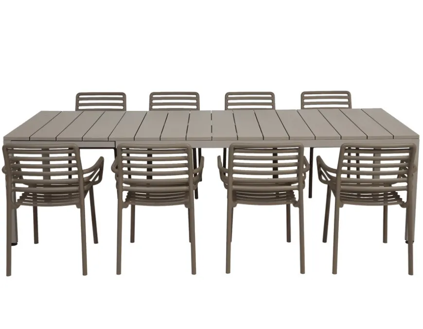 Nardi Rio Doga Havemøbelsæt 210-280cm - Latte/Tabacco
