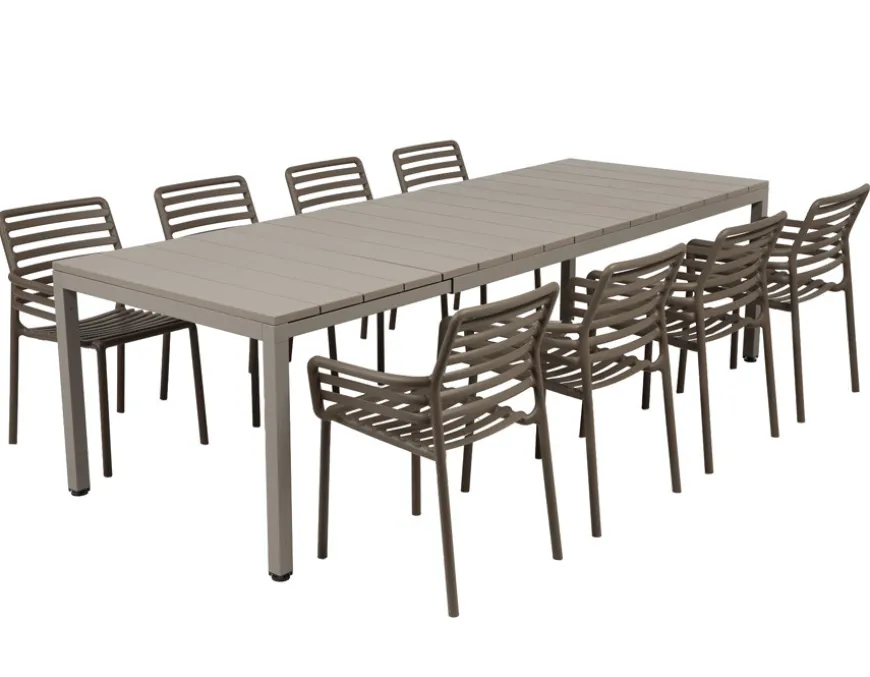 Nardi Rio Doga Havemøbelsæt 210-280cm - Latte/Tabacco