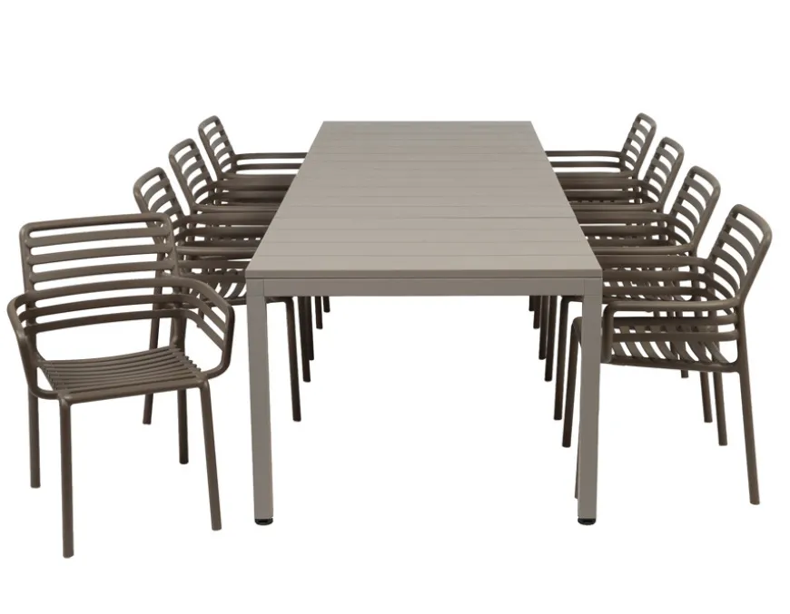 Nardi Rio Doga Havemøbelsæt 210-280cm - Latte/Tabacco