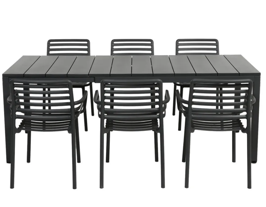 Nardi Rio Doga Havemøbelsæt 140-210cm - Antracit