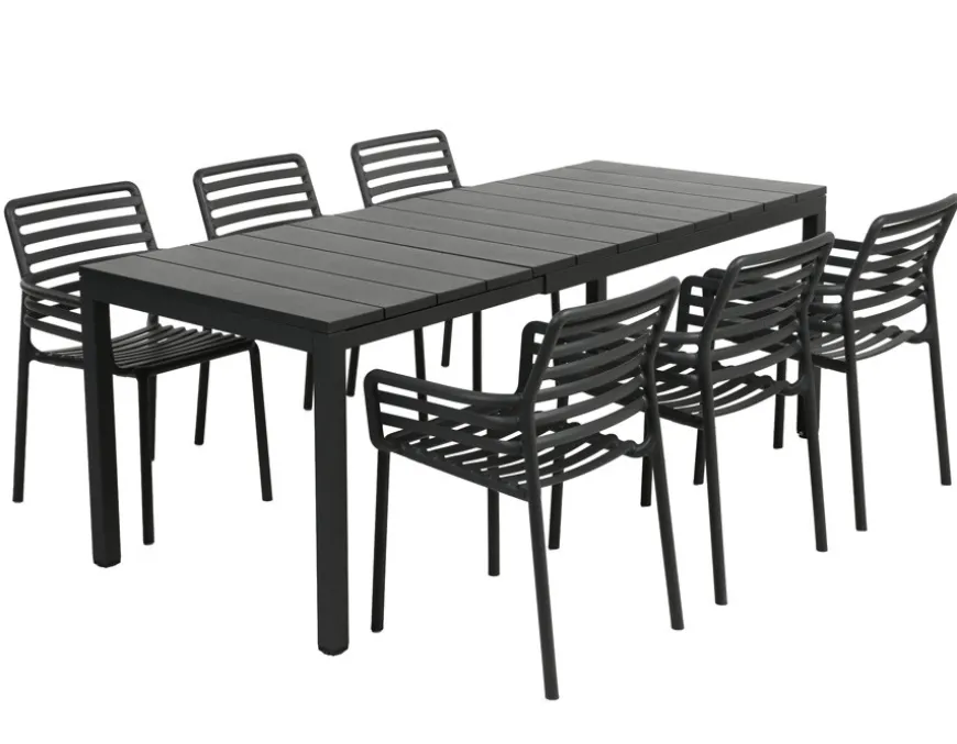 Nardi Rio Doga Havemøbelsæt 140-210cm - Antracit