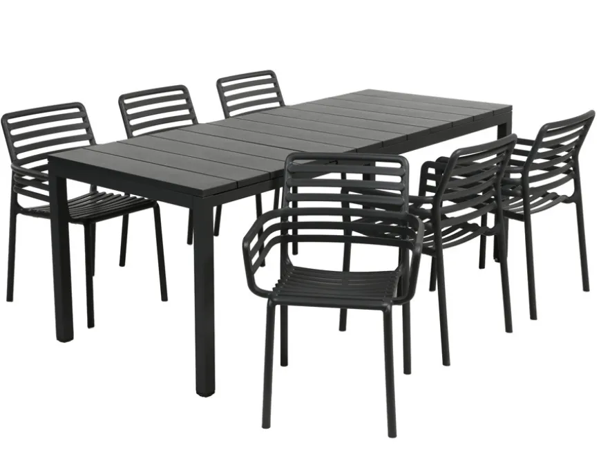 Nardi Rio Doga Havemøbelsæt 140-210cm - Antracit