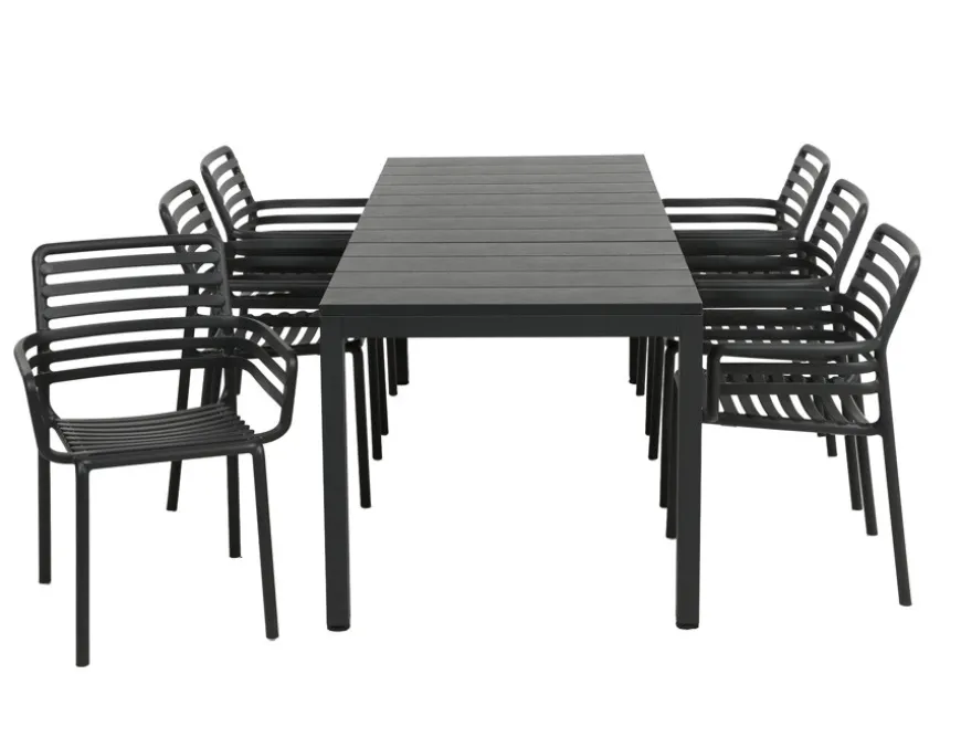 Nardi Rio Doga Havemøbelsæt 140-210cm - Antracit