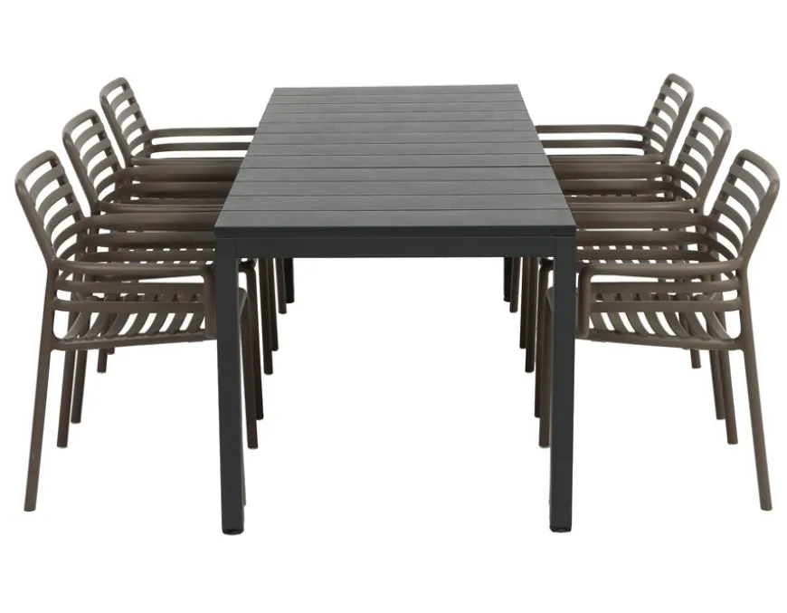 Nardi Rio Doga Havemøbelsæt 140-210cm - Antracit/Tabacco