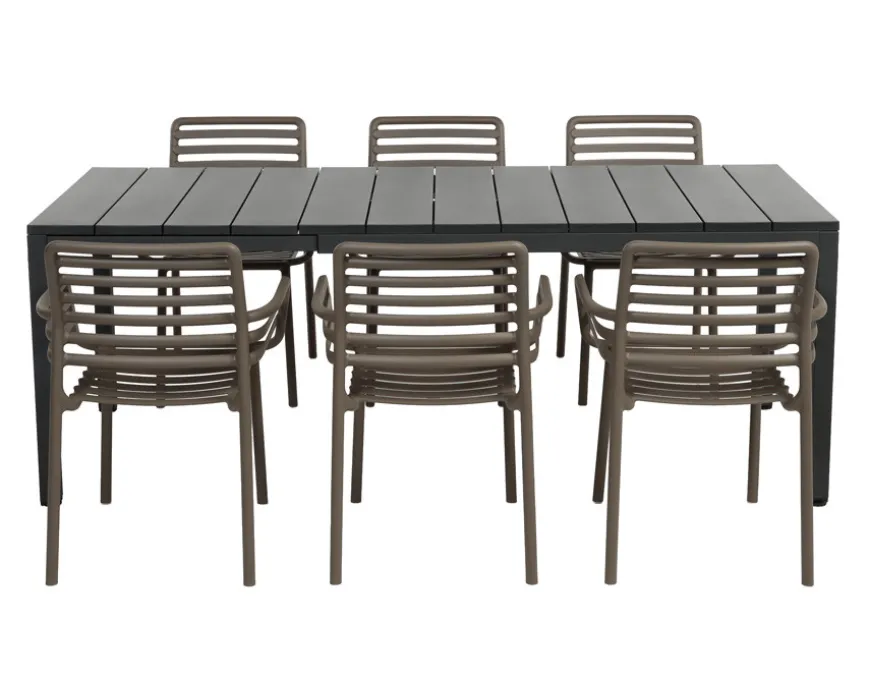 Nardi Rio Doga Havemøbelsæt 140-210cm - Antracit/Tabacco