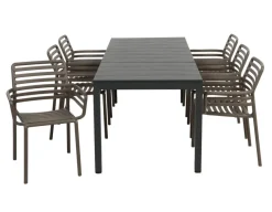 Nardi Rio Doga Havemøbelsæt 140-210cm - Antracit/Tabacco