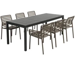 Nardi Rio Doga Havemøbelsæt 140-210cm - Antracit/Tabacco