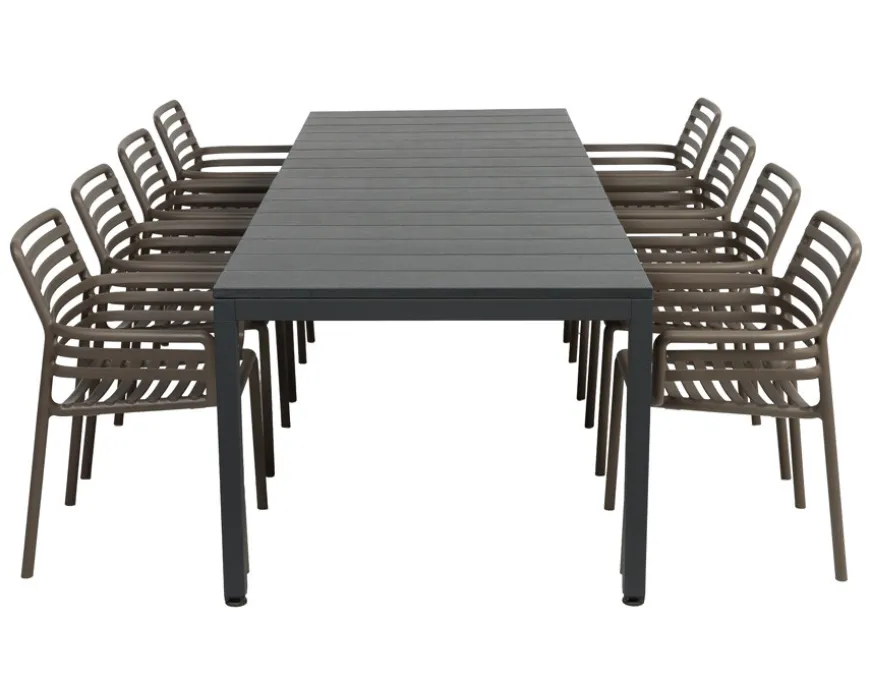 Nardi Rio Doga Havemøbelsæt 210-280cm - Antracit/Tabacco