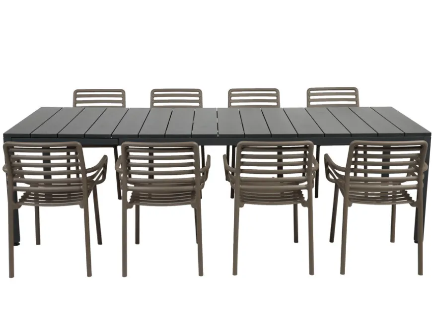 Nardi Rio Doga Havemøbelsæt 210-280cm - Antracit/Tabacco