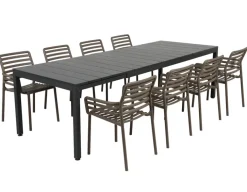 Nardi Rio Doga Havemøbelsæt 210-280cm - Antracit/Tabacco