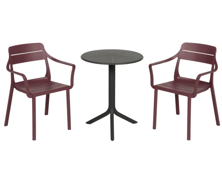 Nardi Spritz Cassia Cafesæt Ø60 - Antracite/Borgogna
