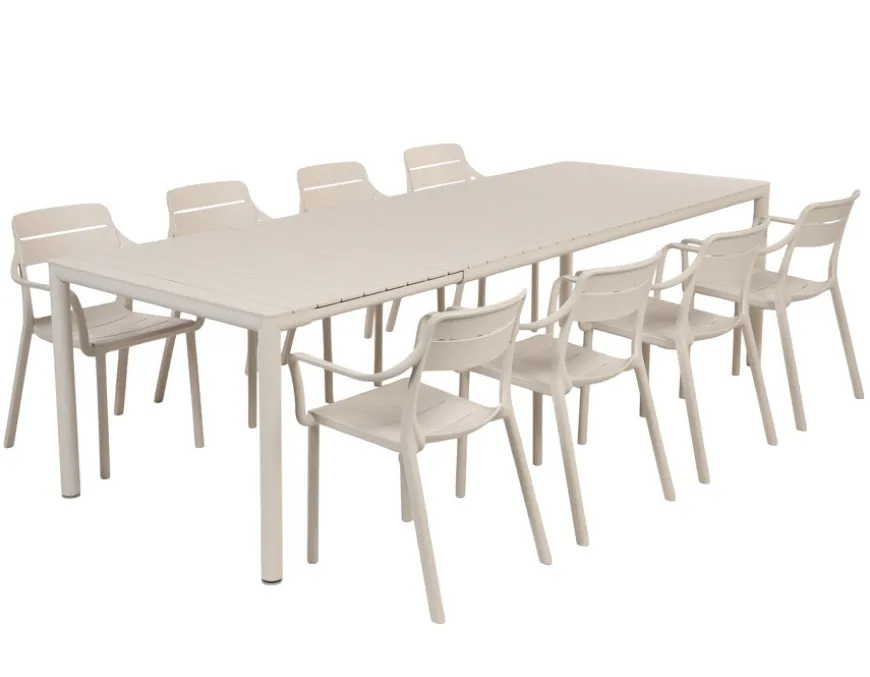 Nardi Tevere Cassia Havemøbelsæt 210-275cm - Sand