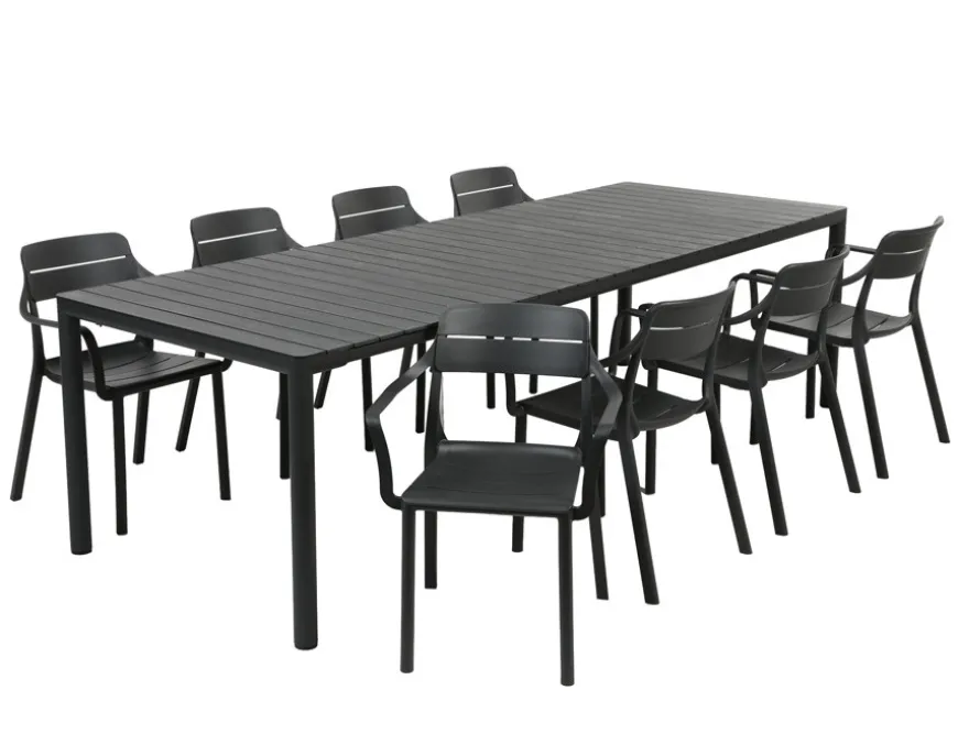 Nardi Tevere Cassia Havemøbelsæt 210-275cm - Antracit