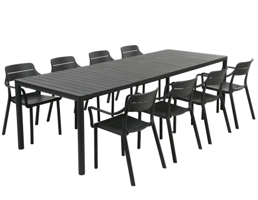 Nardi Tevere Cassia Havemøbelsæt 210-275cm - Antracit