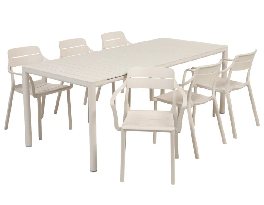 Nardi Tevere Cassia Havemøbelsæt 147-211cm - Sand