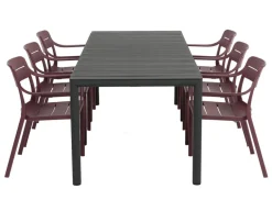 Nardi Tevere Cassia Havemøbelsæt 147-211cm - Antracit/Borgogna