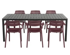 Nardi Tevere Cassia Havemøbelsæt 147-211cm - Antracit/Borgogna