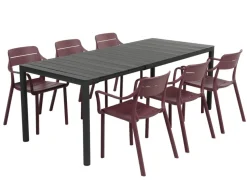Nardi Tevere Cassia Havemøbelsæt 147-211cm - Antracit/Borgogna