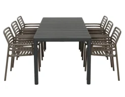 Nardi Tevere Doga Havemøbelsæt 147-211cm - Antracit/Tabacco