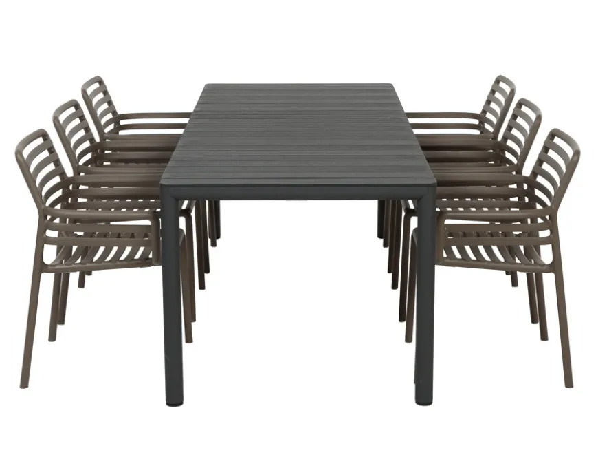 Nardi Tevere Doga Havemøbelsæt 147-211cm - Antracit/Tabacco