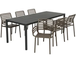 Nardi Tevere Doga Havemøbelsæt 147-211cm - Antracit/Tabacco
