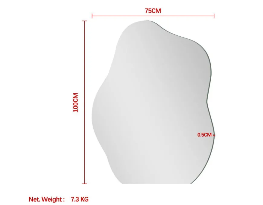 Neptun Organisk Spejl - 75x100 cm