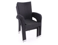Nydala Geneve Havemøbelsæt m/4 stole - 90x150/200 - Lys Grå/Sort
