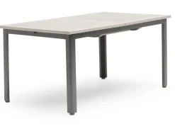 Nydala Geneve Havemøbelsæt m/4 stole - 90x150/200 - Lys Grå/Sort