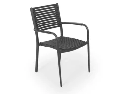 Nydala Nelly Havemøbelsæt m/6 stole - 90x200/280 - Grå/Sort