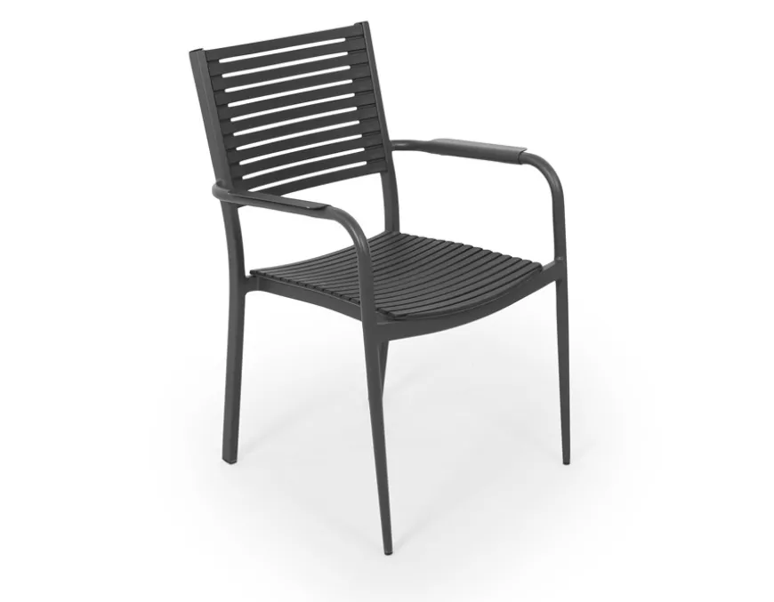 Nydala Nelly Havemøbelsæt m/6 stole - 90x200/280 - Grå/Sort