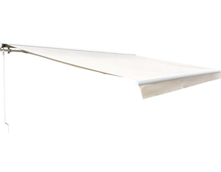 Pil Markise - Semikassette m/Motor - 4,8 x 3 m - Hvid/Beige