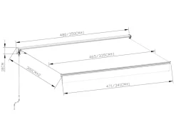 Pil Markise - Semikassette m/Motor - 4,8 x 3 m - Hvid/Beige