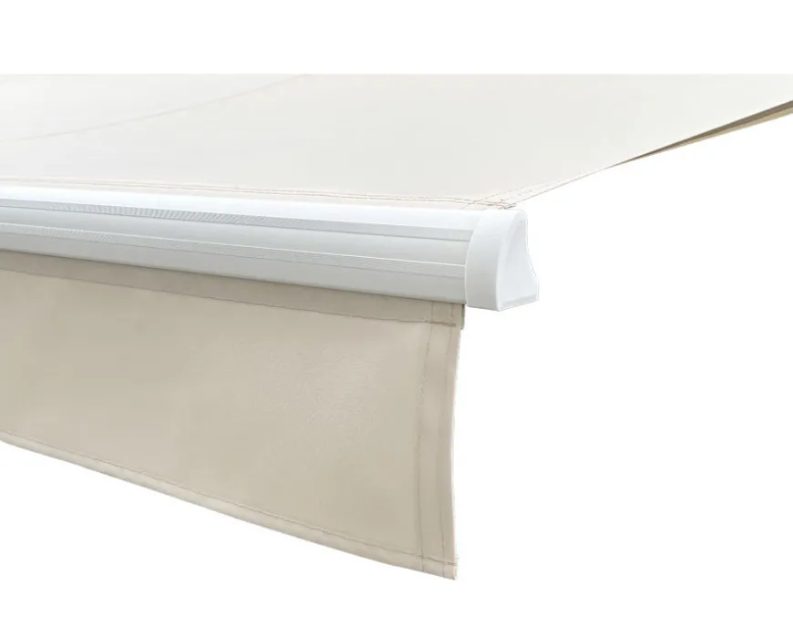 Pil Markise - Semikassette m/Motor - 4,8 x 3 m - Hvid/Beige