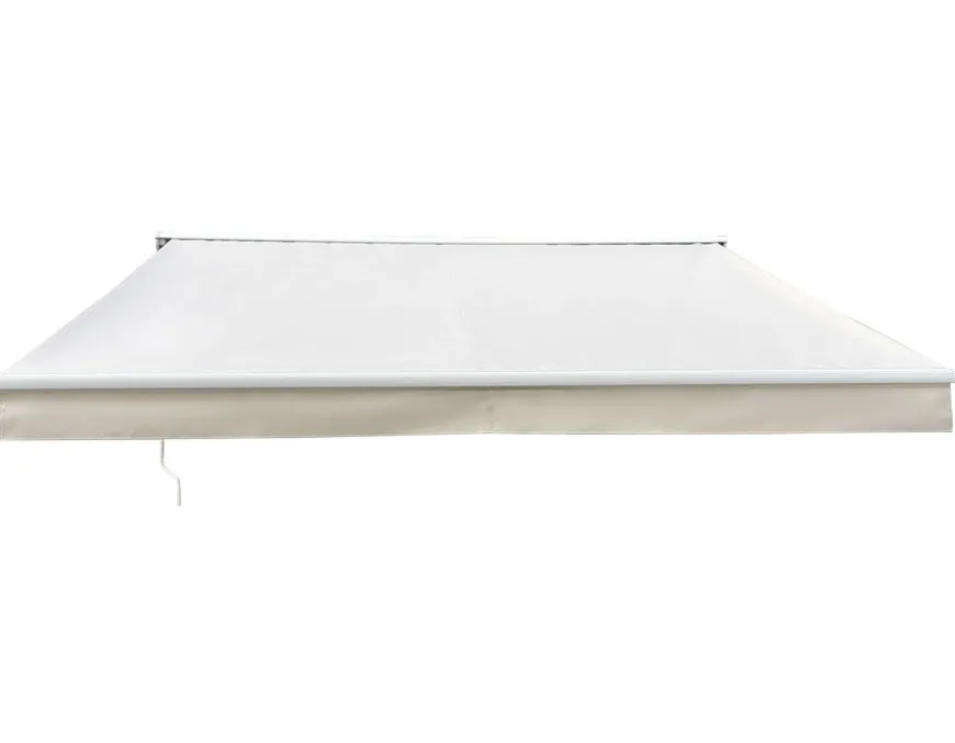 Pil Markise - Semikassette m/Motor - 3,5 x 3 m - Hvid/Beige
