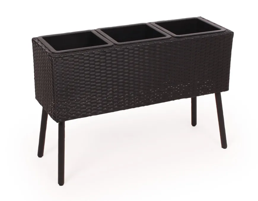 Plantekasse m/3 rum - Sort