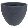 Plastkrukke m/riller - Ø:40|H:31 cm - Grå