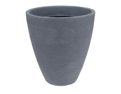 Plastkrukke m/riller - Ø:39|H:42 cm - Grå