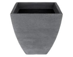 Plastkrukke m/riller - 40x40x42 cm - Grå
