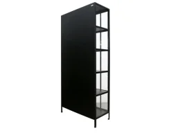 Præstø Vitrineskab i Metal - 92x40x201,5 cm - Sort