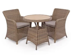 Rio Dusty Cafesæt m/2 spisestole - Ø 70 cm - m/vandafv. hynder