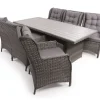 Rio Grå Havemøbelsæt m/6 loungestole - 94x210 cm - m/vandafv. hynder