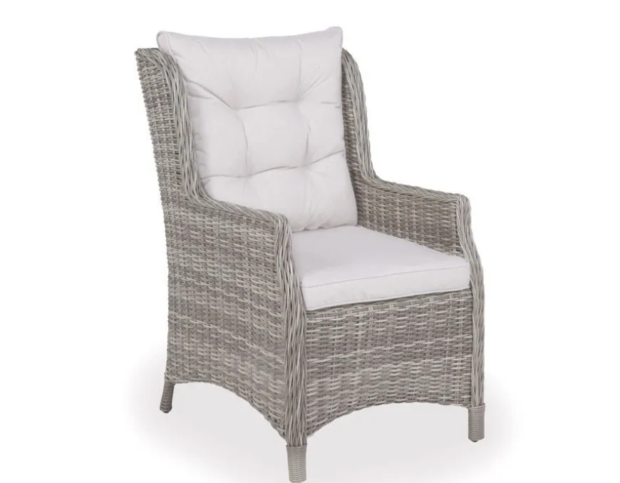 Rio Lys Grå Cafesæt m/2 loungestole - Ø 70 cm - m/vandafv. hynder