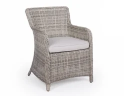Rio Lys Grå Cafesæt m/2 loungestole - Ø 70 cm - m/vandafv. hynder