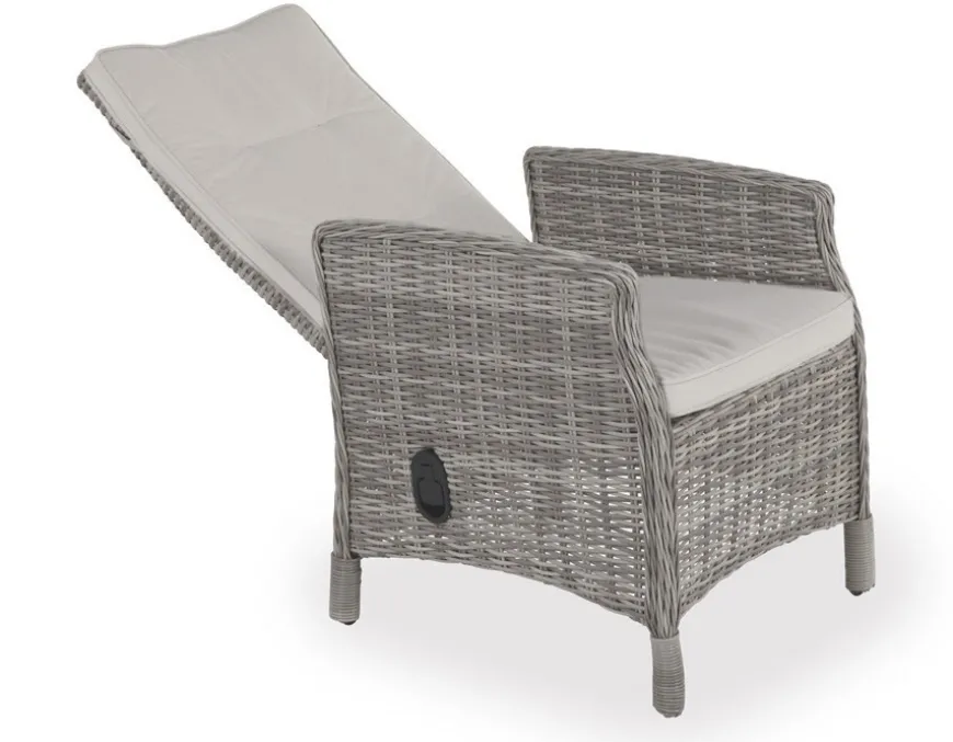 Rio Lys Grå Havemøbelsæt m/6 pos stole - 94x210 cm