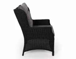 Rio sort Cafesæt m/2 loungestole - Ø 70 cm - m/vandafv. hynder