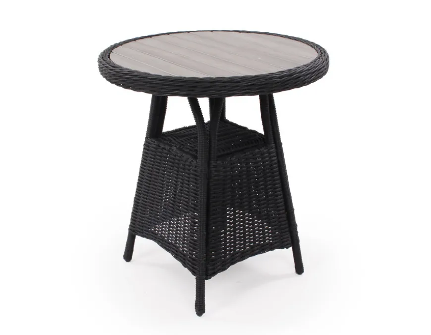Rio sort Cafesæt m/2 loungestole - Ø 70 cm - m/vandafv. hynder